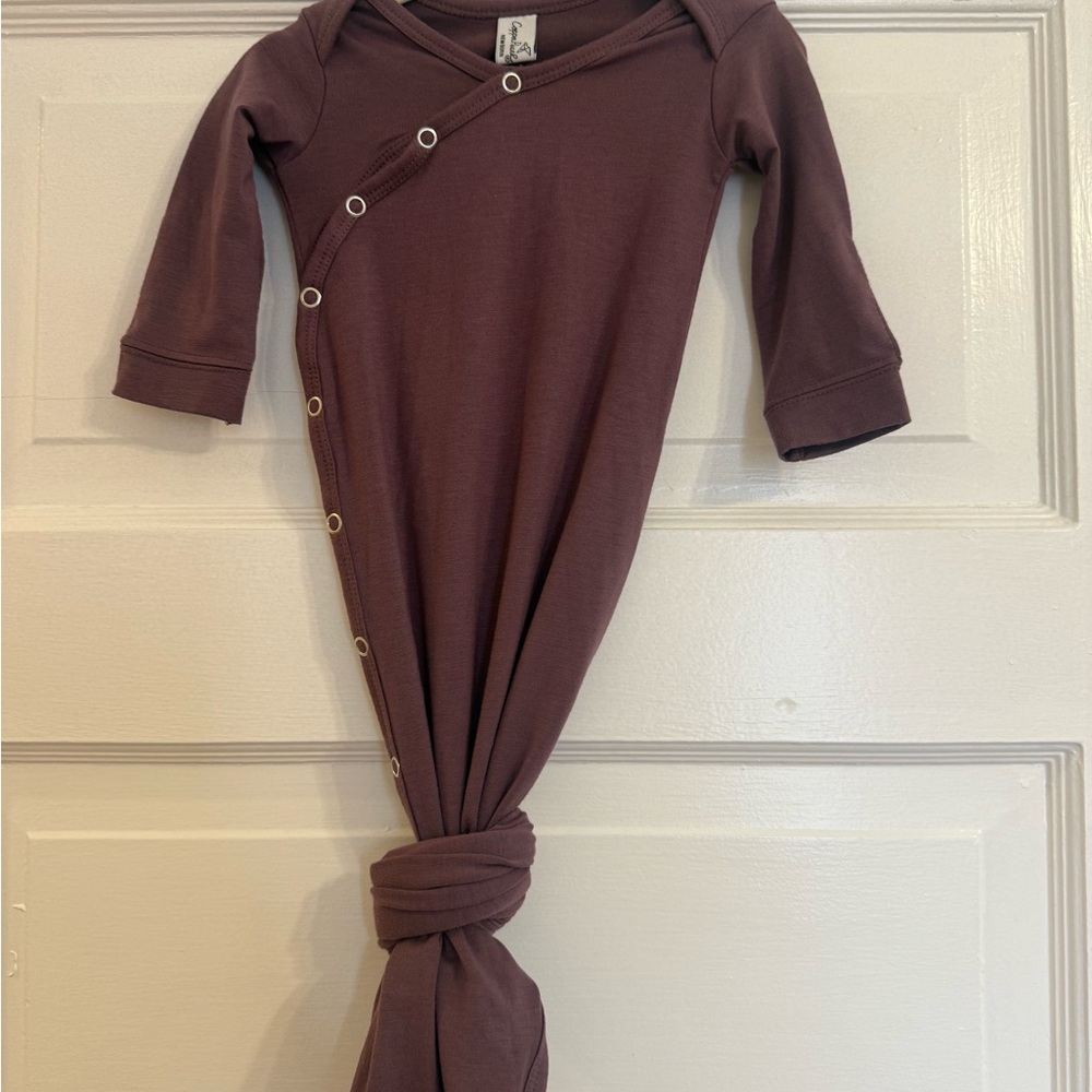 Copper Pearl Knotted Newborn Gown